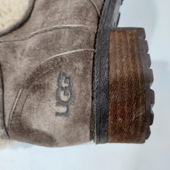 UGG Austrslia Blayre II Suede Side Zip Sheepskin Lined Booties Womens 7.5 - Picture 9 of 16